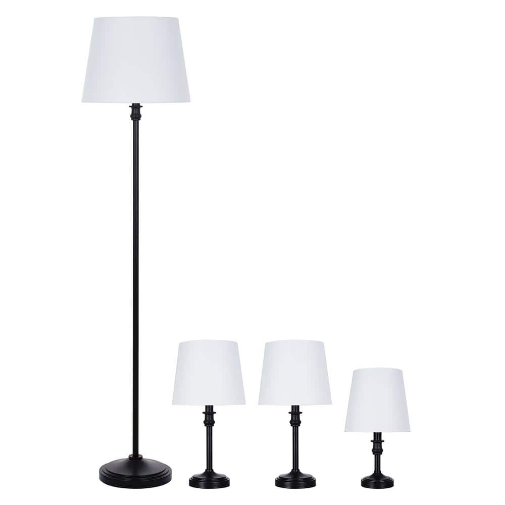 SET 4 LAMPARAS SATIN NEGRO ALSI3