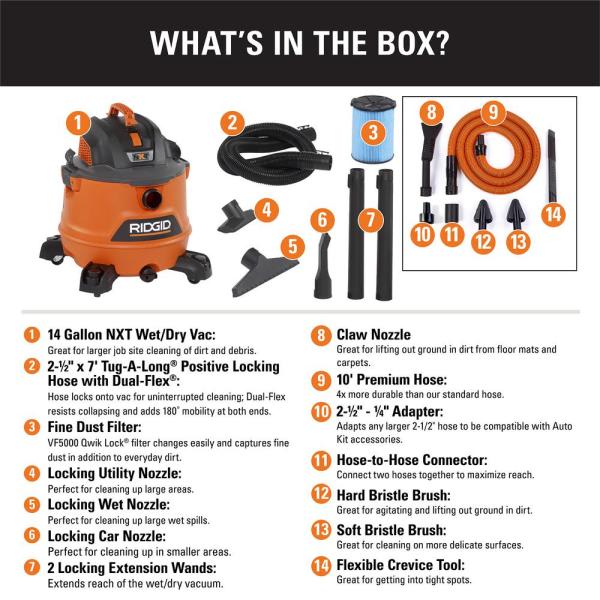 ASPIRADORA 14 GAL RIDGID HD14013