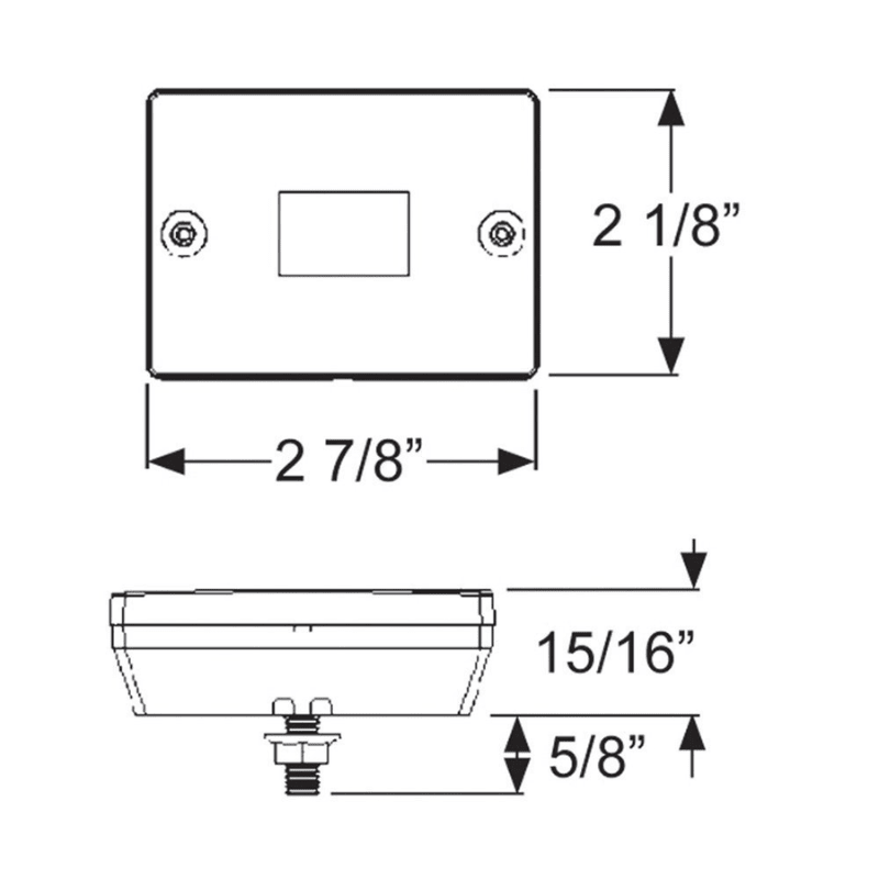 LUZ DE REMOLQUE RECTANGULAR AMBAR 2 7/8