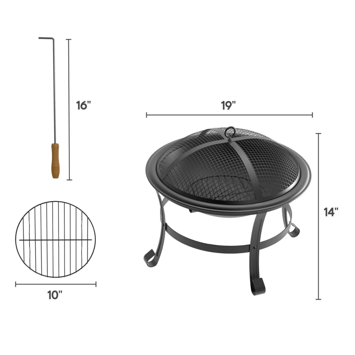 BRASERO METAL PARA JARDIN 20” COZI 30037TDS3