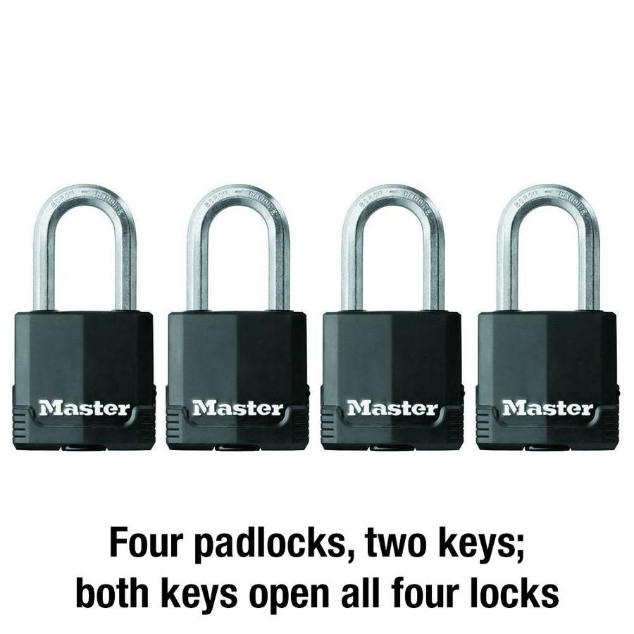 PACK 4 CANDADOS CON GOMA MASTER LOCK M115XQLF4