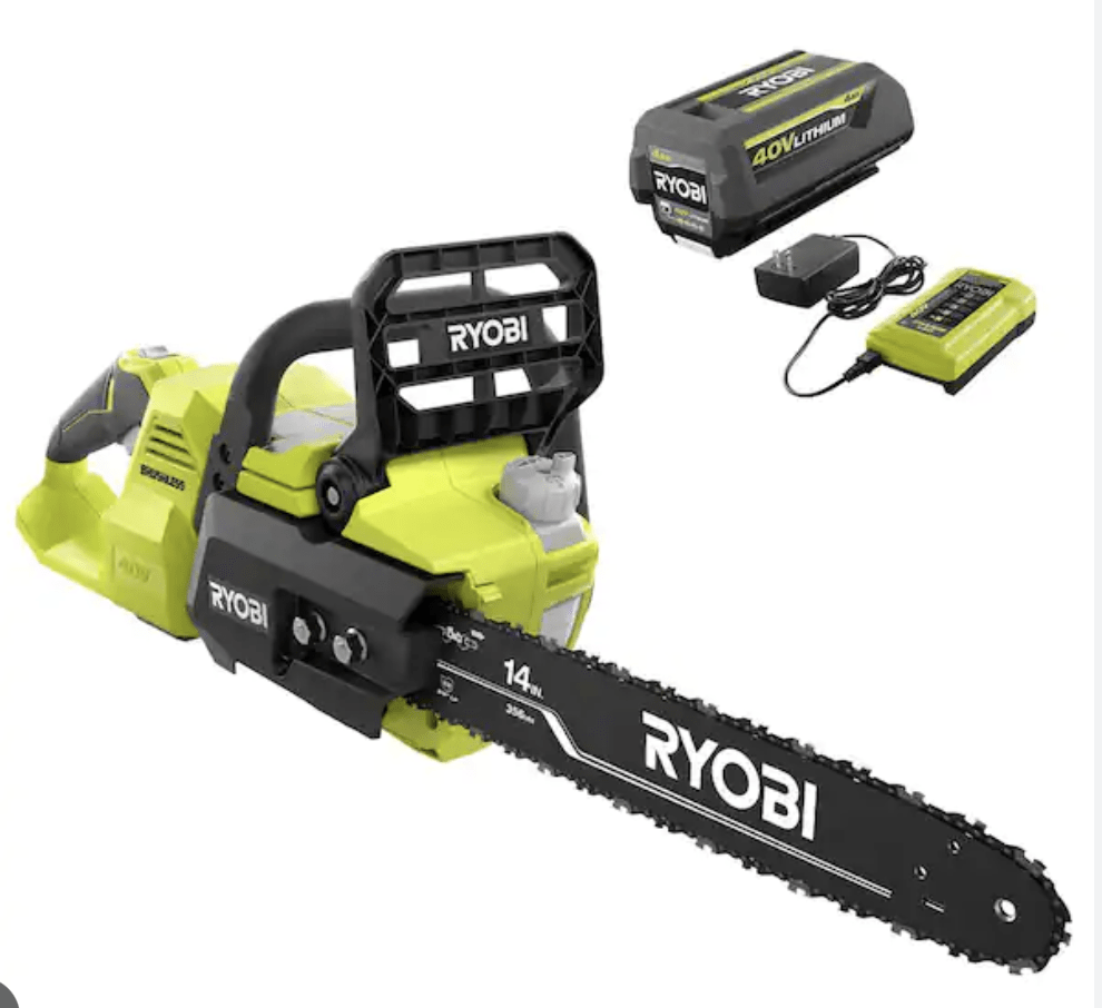 MOTOSIERRA INALAMBRICA 14” 40V RY405010 + BATERIA 4 AH RYOBI 0
