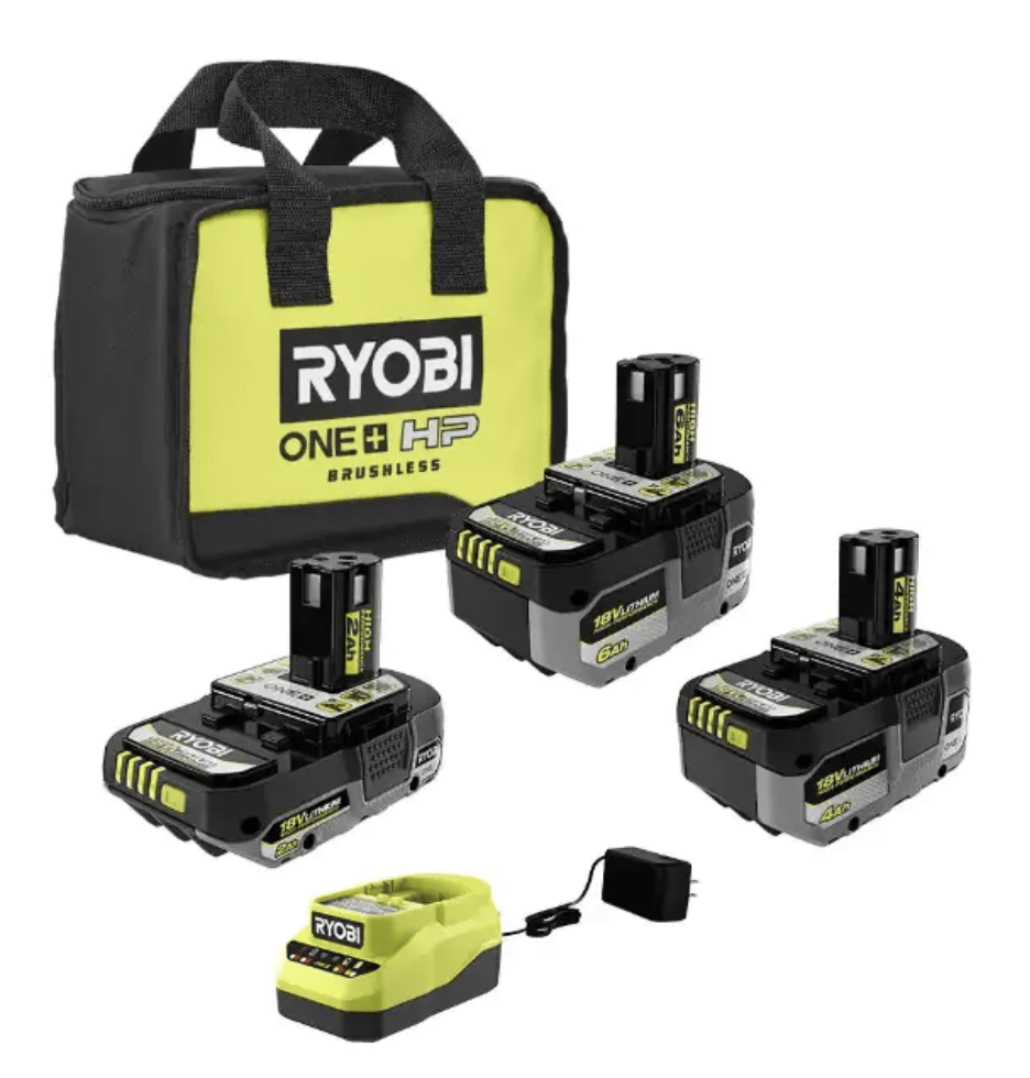 SET 3 BATERIAS 2, 4 Y 6 AH + CARGADOR RYOBI 18V PSK007 0