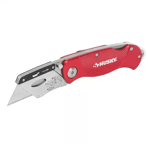 CUCHILLO PLEGABLE METALICO ROJO + 10 REPUESTOS 10051152832