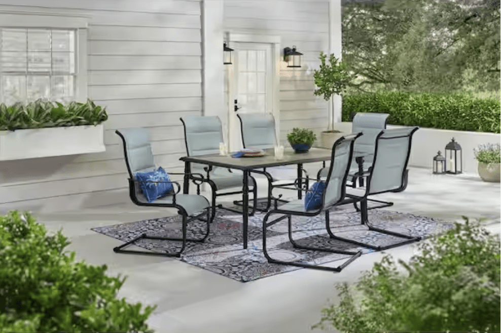 SET COMEDOR TERRAZA 6 SILLAS METAL HAMPTON BAY 10065724784