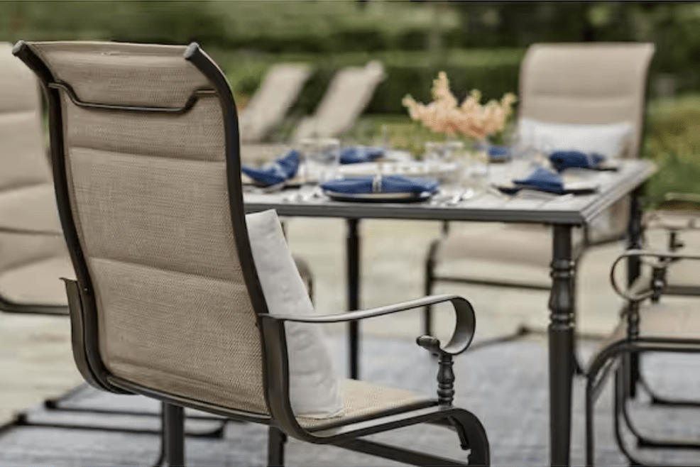 SET COMEDOR TERRAZA 6 SILLAS METAL HAMPTON BAY 10065724785