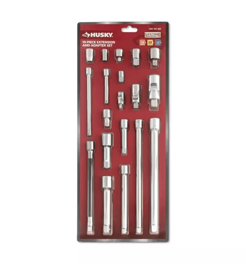 SET 19 PCS DE EXTENSIONES Y ADAPTADORES HUSKY 10076910603