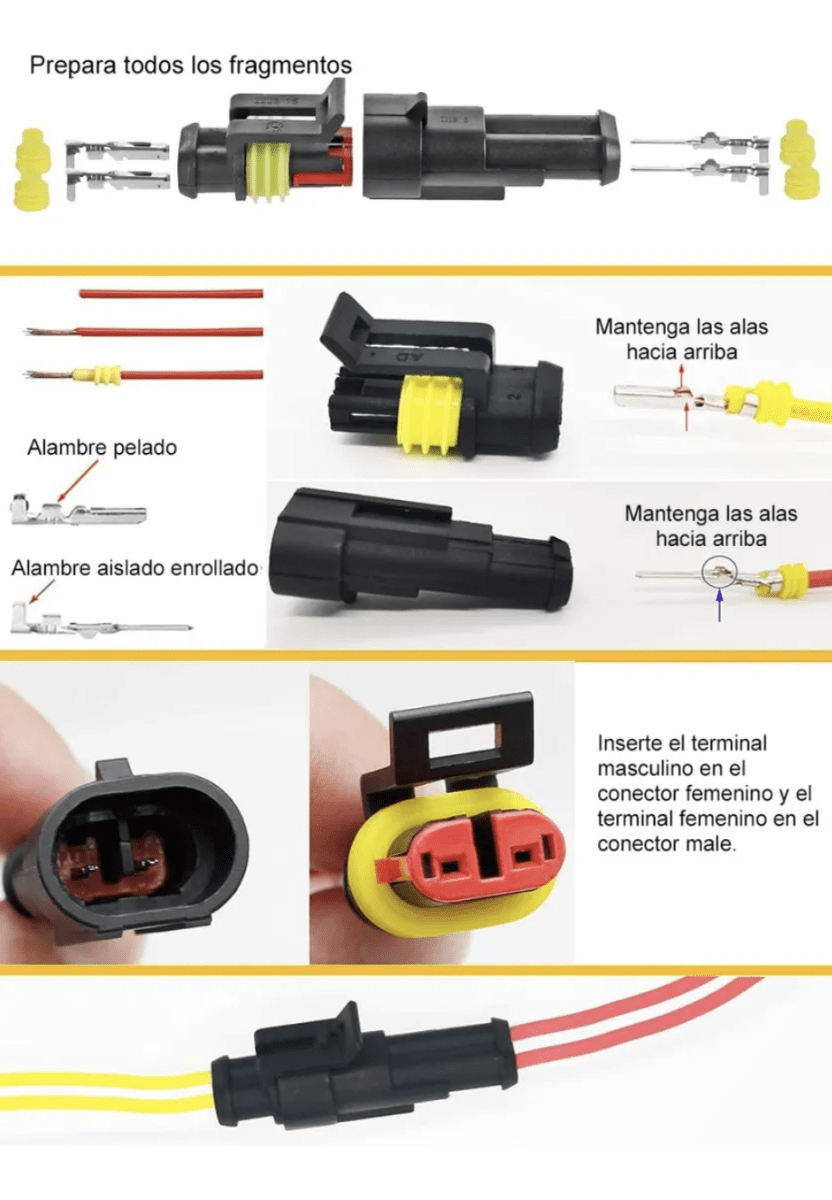 SET 352 CONECTORES ELECTRICOS IMPERMEABLES 12V DAYTON LJ0214