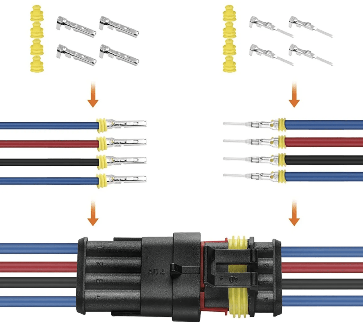 SET 352 CONECTORES ELECTRICOS IMPERMEABLES 12V DAYTON LJ0217