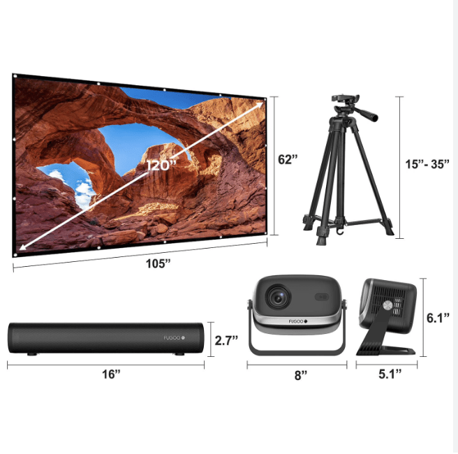 KIT PROYECTOR FULL HD FUGOO CON PARLANTE Y ACCESORIOS4