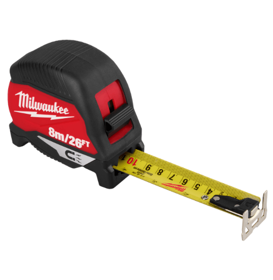 PACK HUINCHA MEDIR 8M 48-22-1026M + TIZADOR ROJO MILWAUKEE 48-22-39865