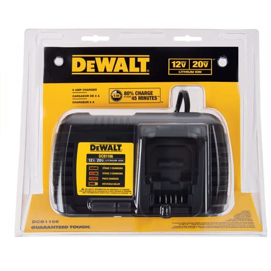 CARGADOR DE BATERÍA RÁPIDO 12V/20V MAX 6.0AH DEWALT DCB1106-B23