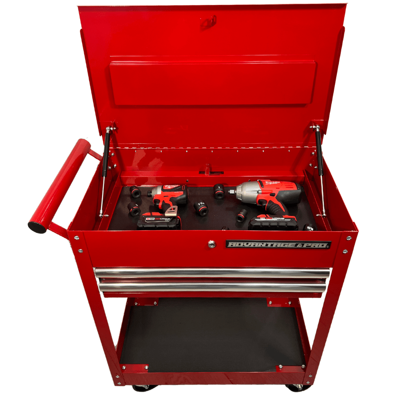 CARRO TALLER HERRAMIENTAS 28” + 2 CAJONES + CUBIERTA C/TAPA ADVANTAGE PRO CAT2-0846