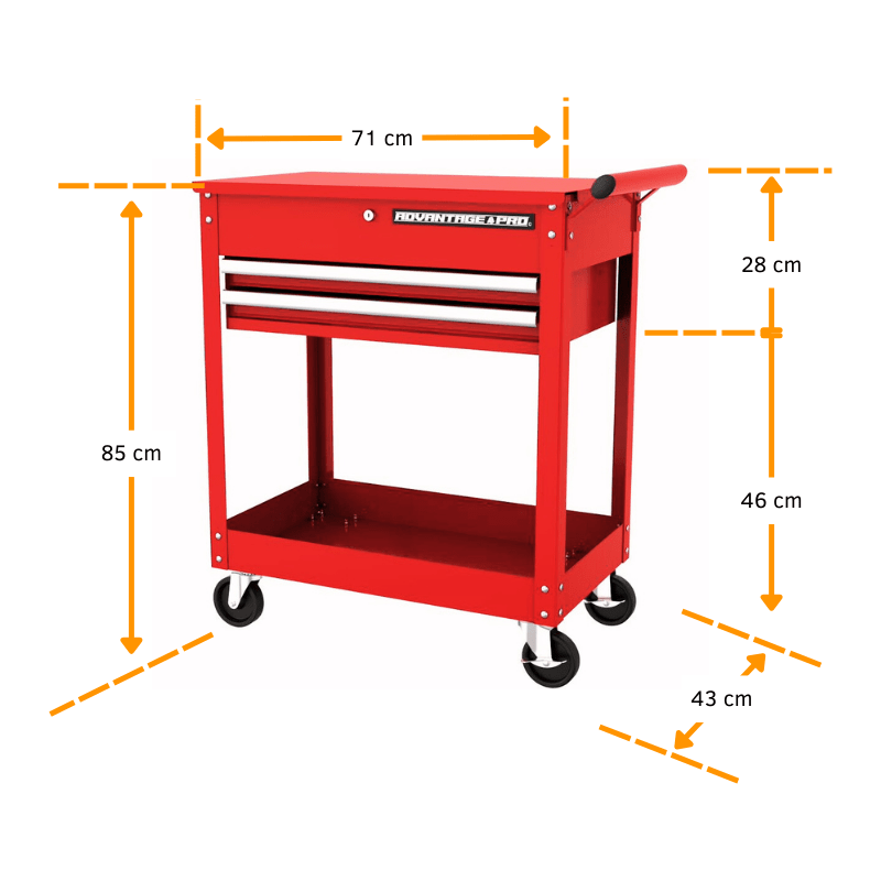 CARRO TALLER HERRAMIENTAS 28” + 2 CAJONES + CUBIERTA C/TAPA ADVANTAGE PRO CAT2-0842