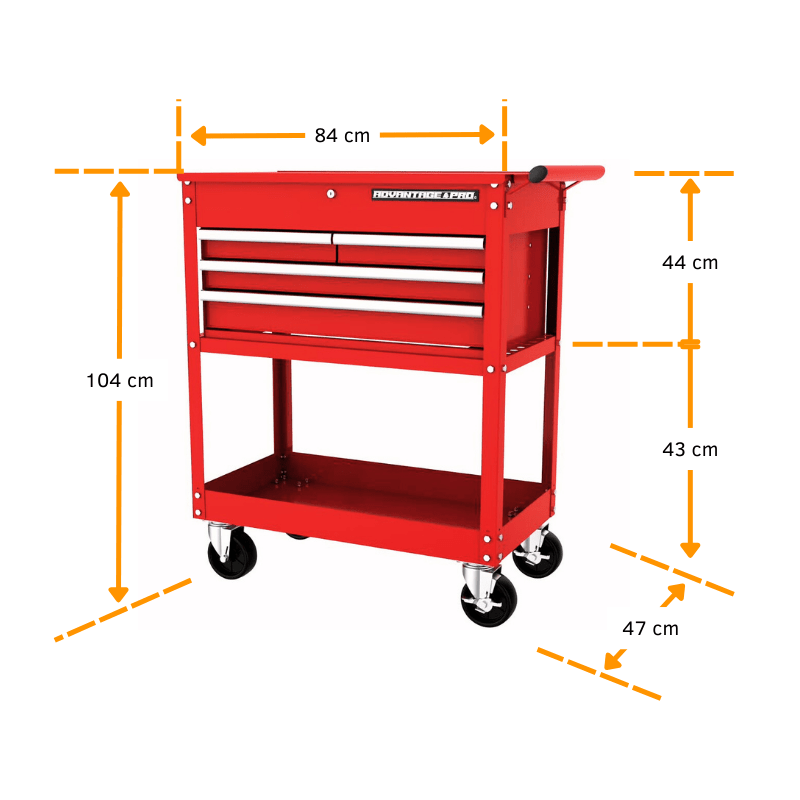 CARRO TALLER HERRAMIENTAS 33” + 4 CAJONES + CUBIERTA C/TAPA ADVANTAGE PRO CAT2-0852