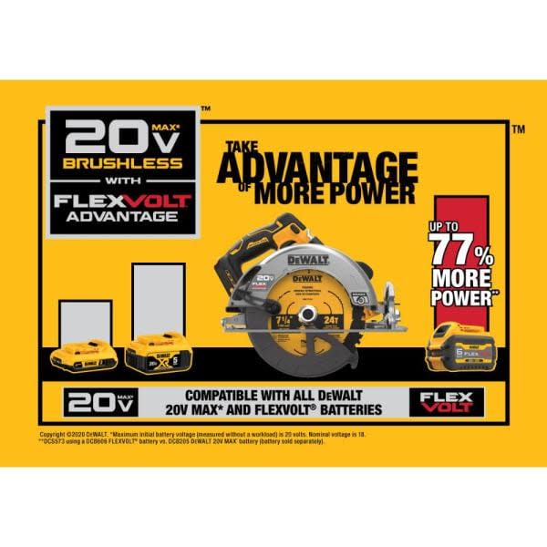 SIERRA CIRCULAR DEWALT FLEXVOLT DCS573B6