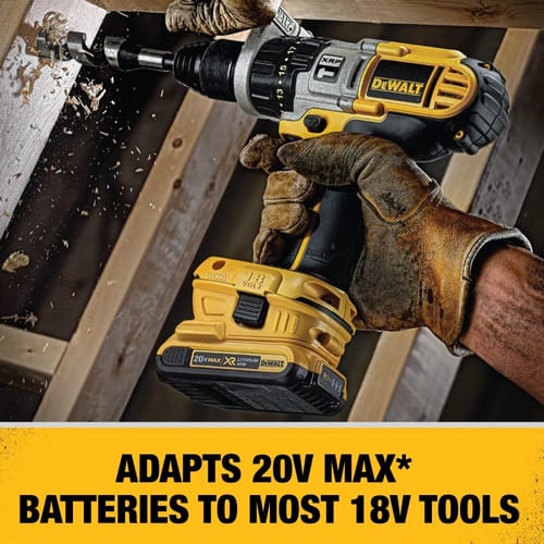 SET DE ADAPTADOR DE 18 A 20V + 2 BAT Y CARGADOR DEWALT DCA2203C2