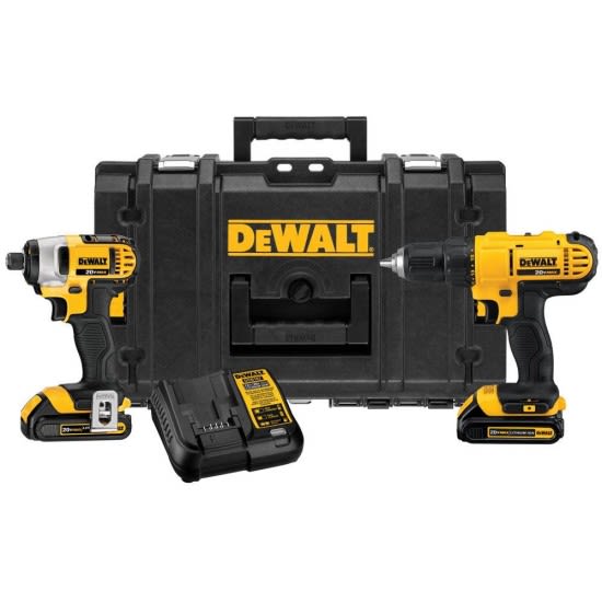 SET TALADRO Y ATORNILLADOR 20V MOD DCKT240C2 DEWALT 0