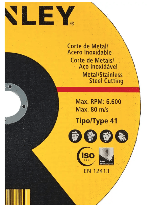 DISCO DE CORTE METAL 230X2.5MM STANLEY STA80693