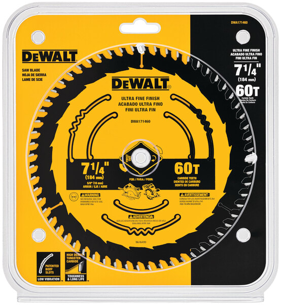 DISCO DE SIERRA 7 1/4 60 DIENTES BLISTER DEWALT DWA171460 0
