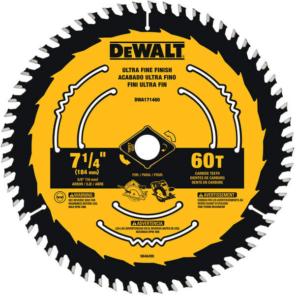 DISCO DE SIERRA 7 1/4 60 DIENTES BLISTER DEWALT DWA1714602