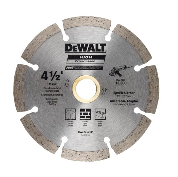 DISCO DIAMANTADO SEGMENTADO 115X0.08X22 HP DEWALT DW47452HP2