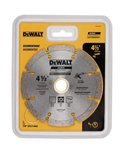 DISCO DIAMANTADO SEGMENTADO 115X0.08X22 HP DEWALT DW47452HP 0