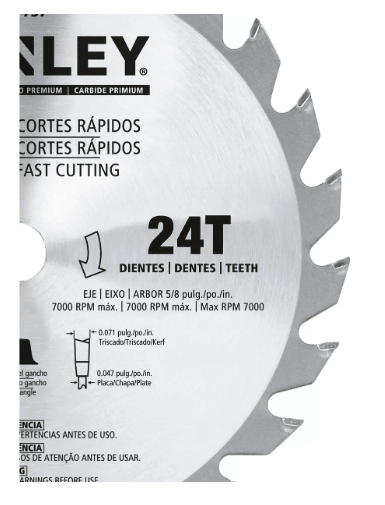 DISCO SIERRA CIRCULAR 7-1/4