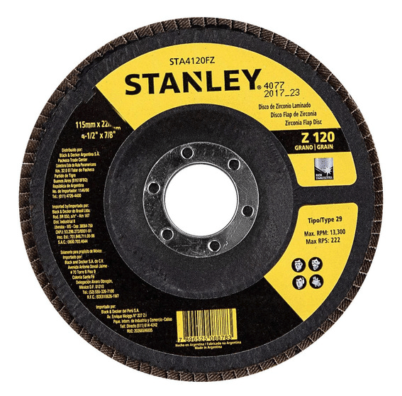 DISCO TRASLAPADO 115MM Z120 STANLEY STA4120FZ 0