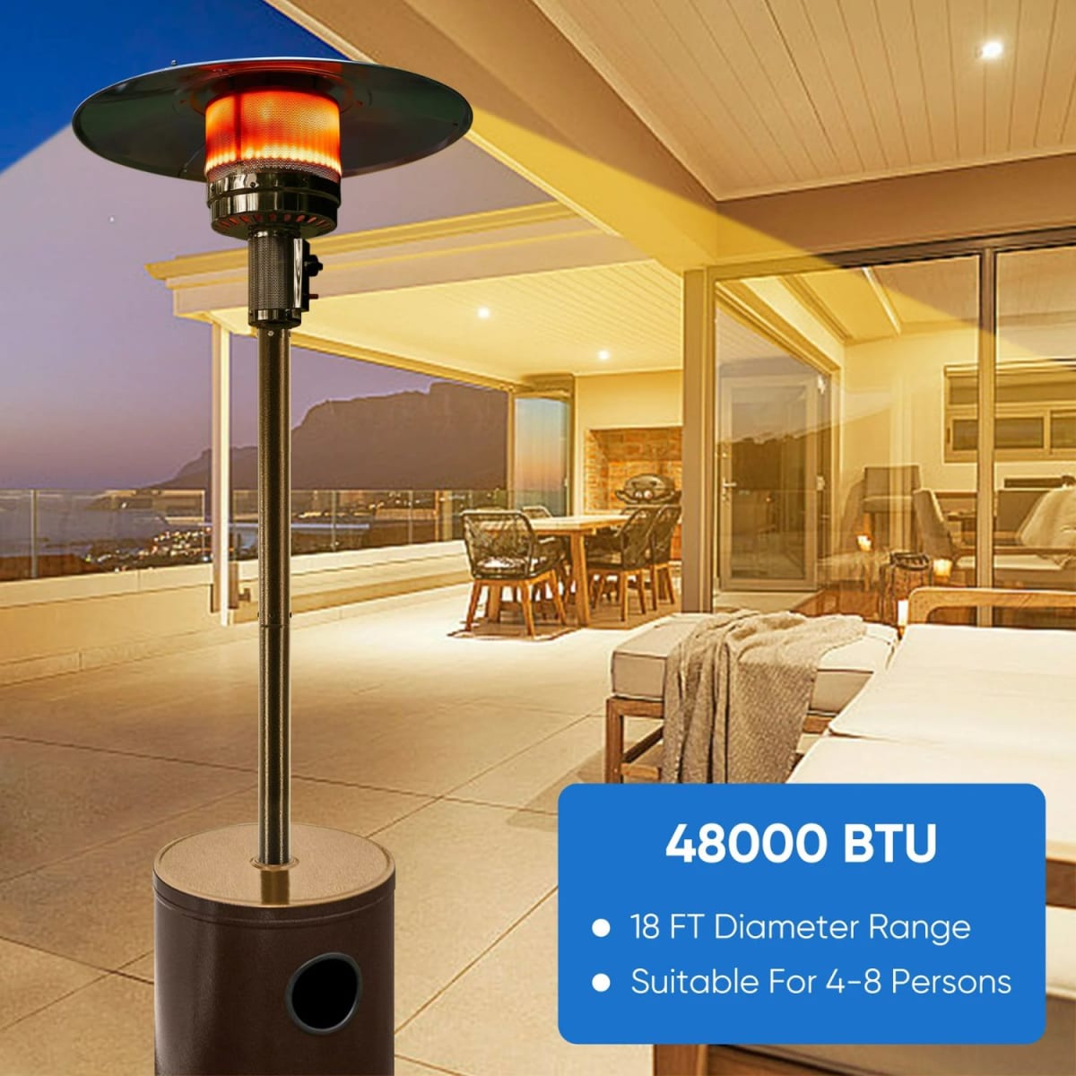 CALEFACTOR TERRAZA 48.000 BTU EDX CAFE7