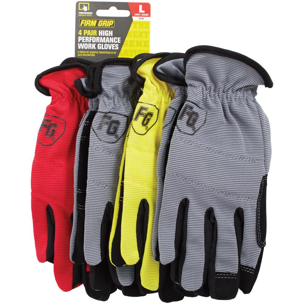 PACK GUANTES FIRM GRIP 4 PARES L5