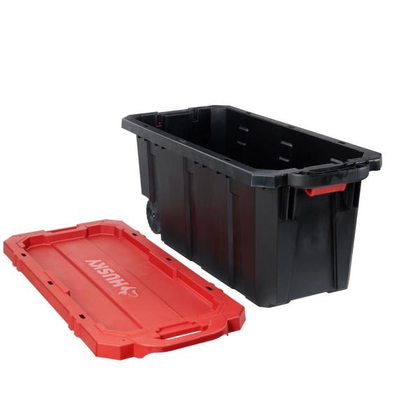CAJA PLASTICA HUSKY 170 LTS TAPA ROJA 0