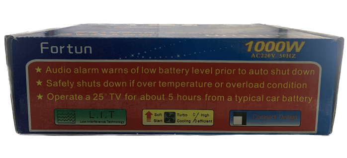 INVERSOR DE CORRIENTE DE 12V A 220V 1000W FORTUM DCTOAC3