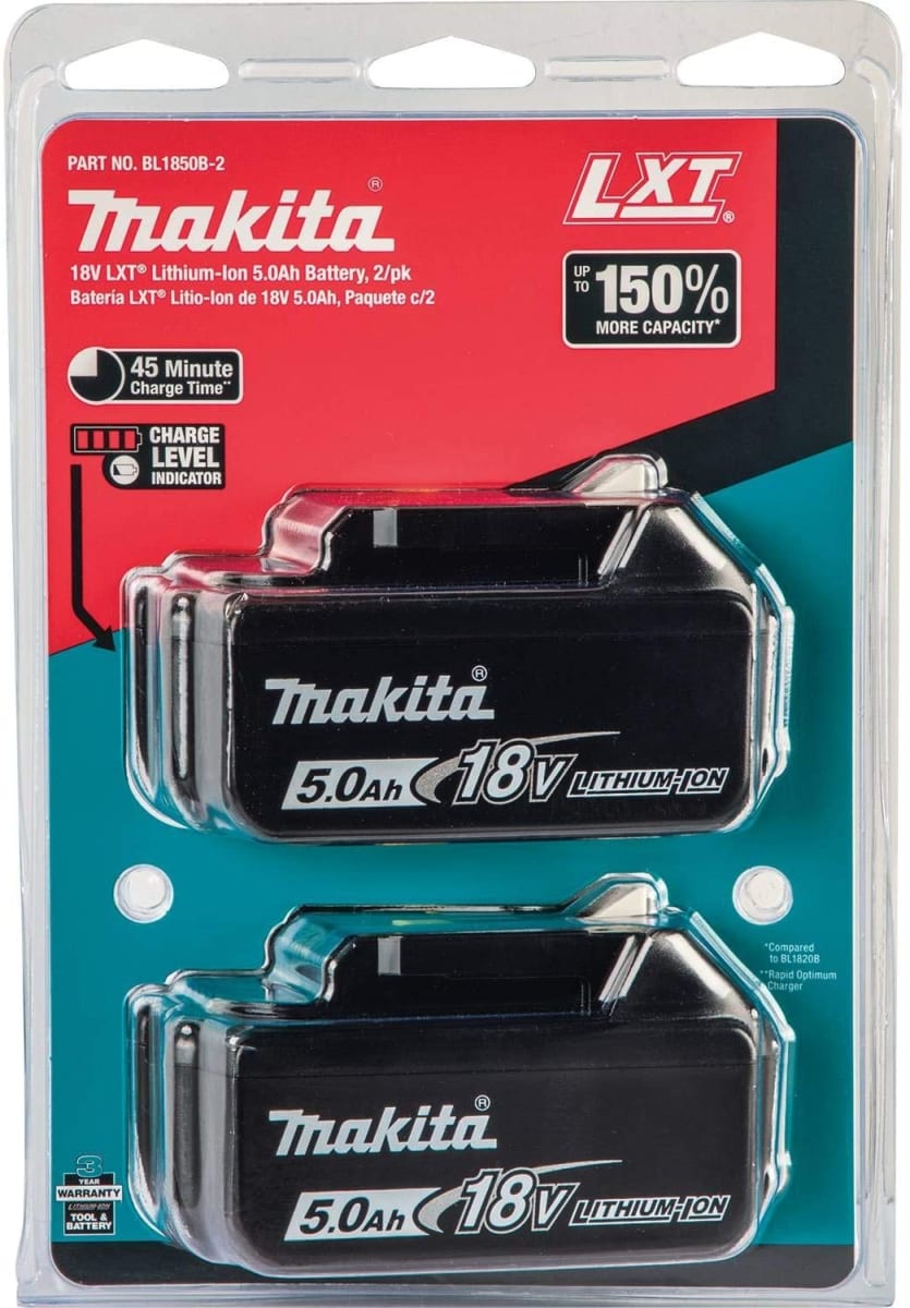 SET 2 BATERIAS MAKITA 18V 5.0 AH BL1850B-22