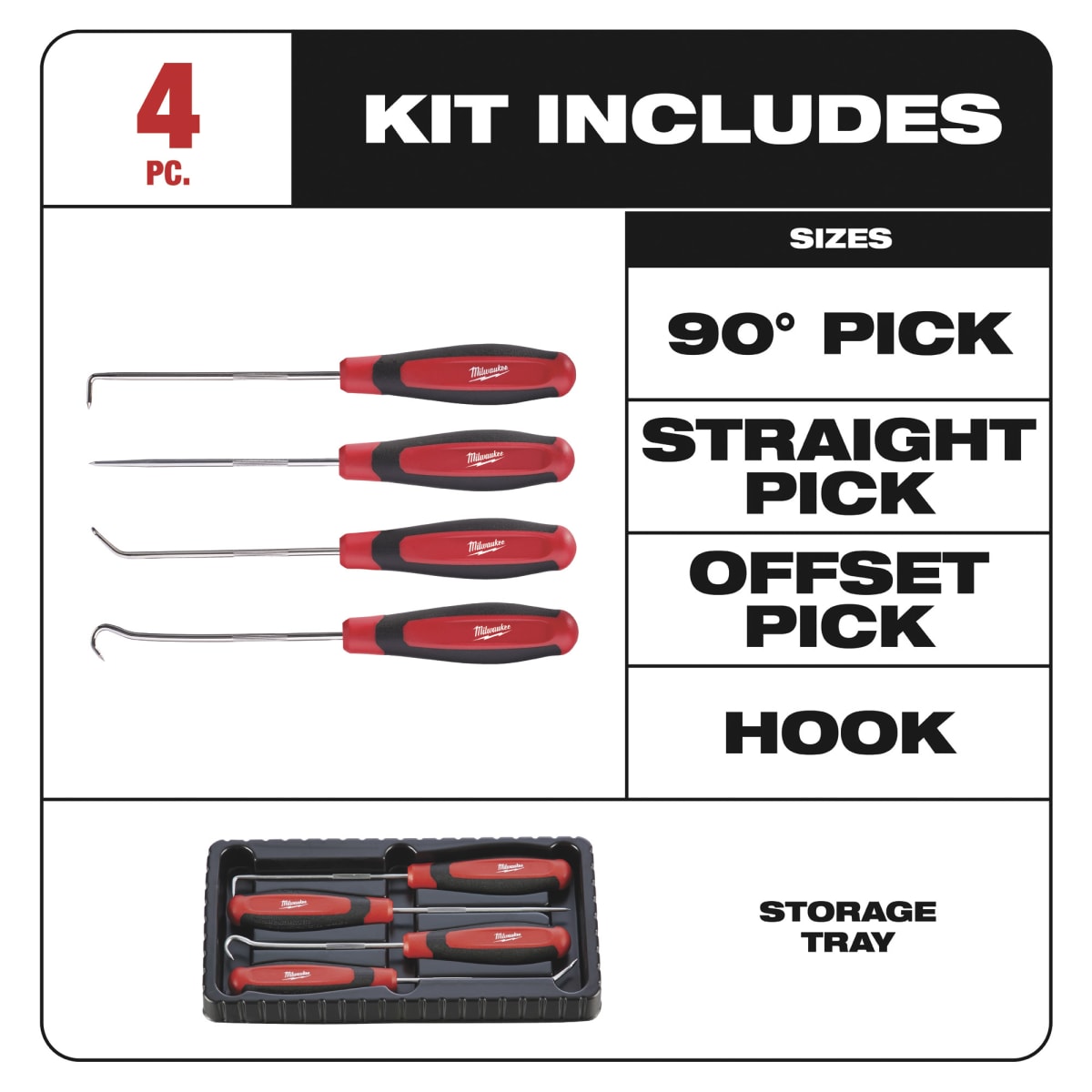 SET 4 GANCHOS MILWAUKEE 48-22-92152