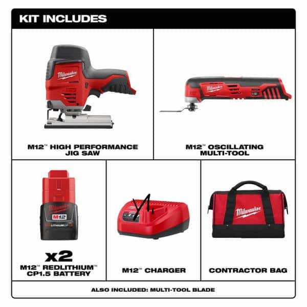 KIT MULTIHERRAMIENTA + CALADORA MILWAUKEE 2445-22MT6