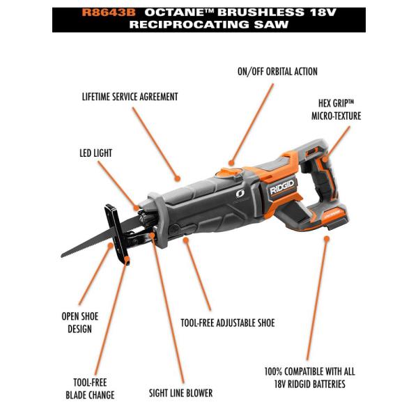 SIERRA SABLE RIDGID 18V R8643B1