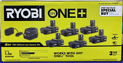 SET 6 BATERIAS 18V 2.0 AH RYOBI P106K 0