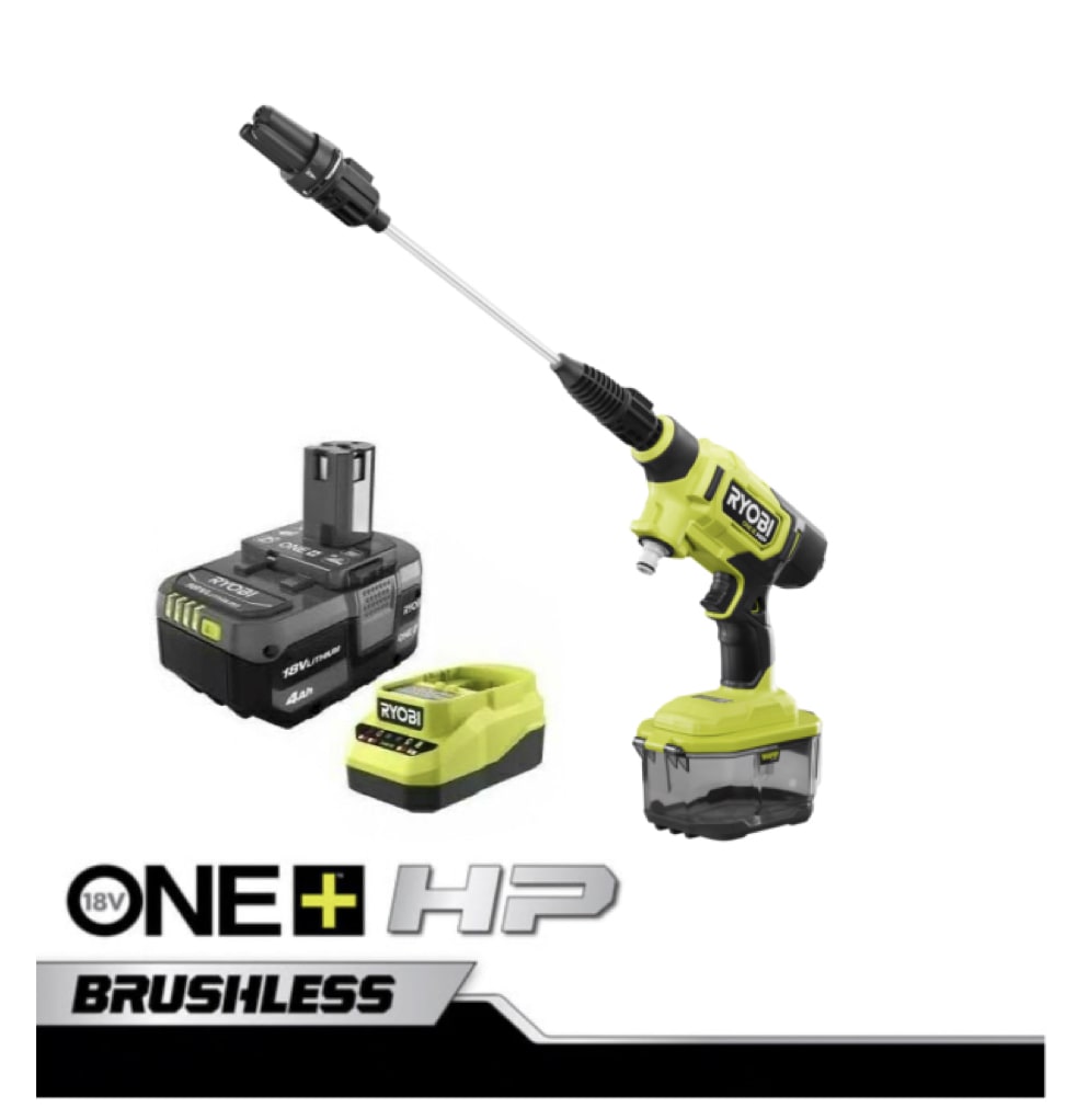 HIDROLAVADORA18V 600 PSI RY121852 + BATERIA 4 AH RYOBI 8