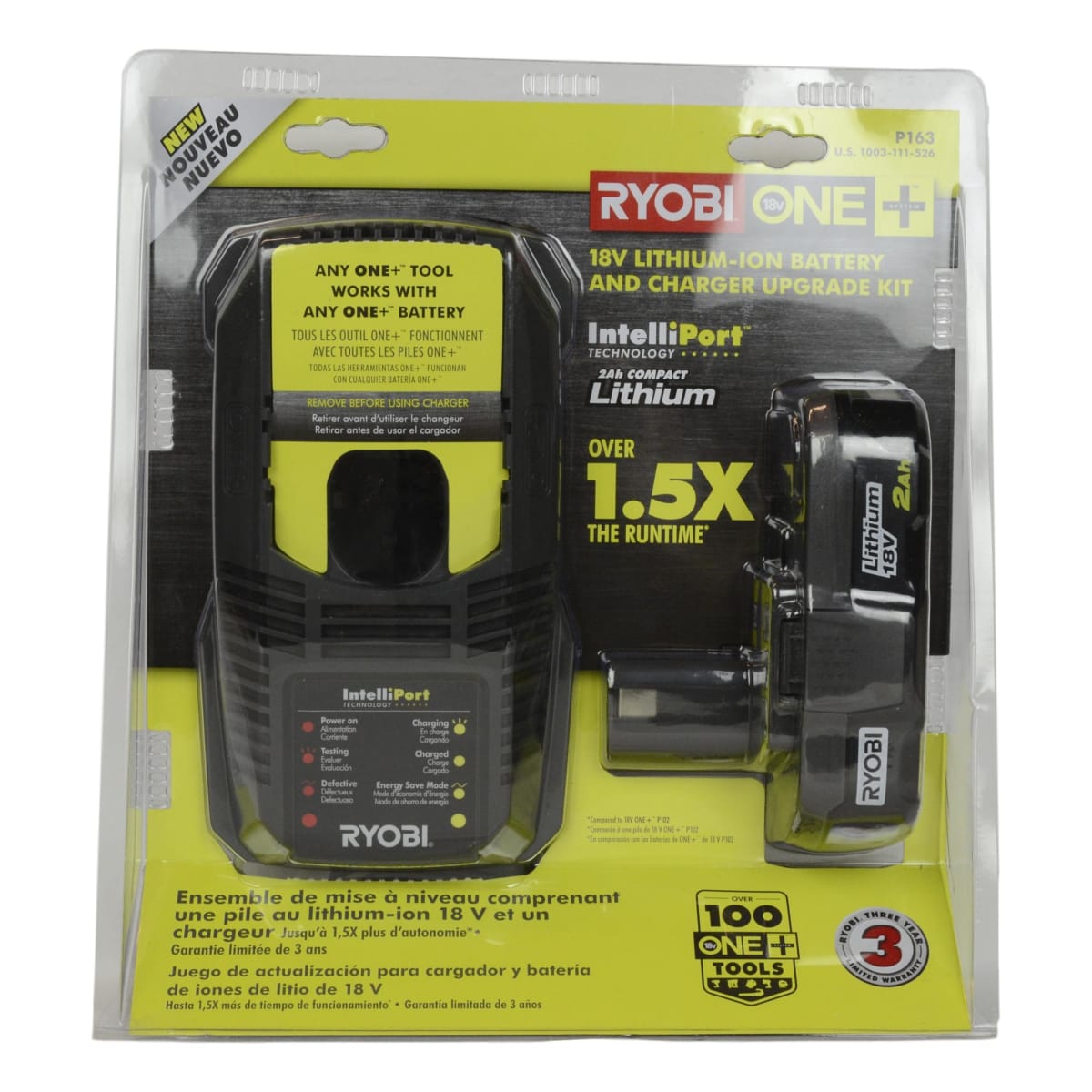 SET BATERIA Y CARGADOR 18V RYOBI P1632