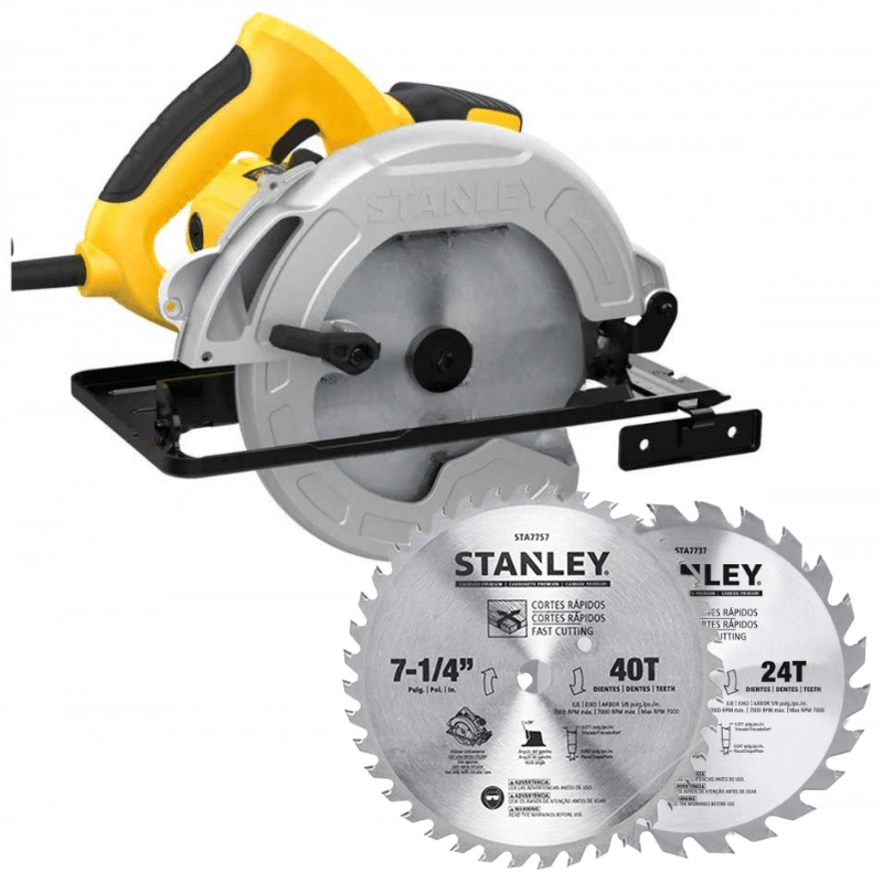 SIERRA CIRCULAR 1600W + 2 DISCO SIERRA 7-1/4” STANLEY SC16D2-B2C1