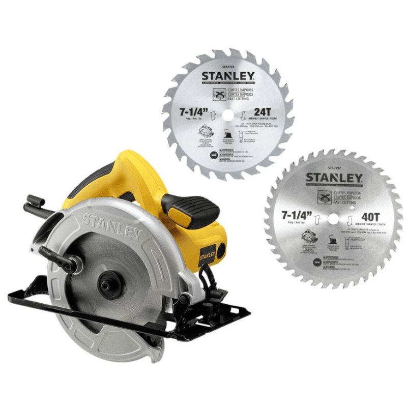SIERRA CIRCULAR 1600W + 2 DISCO SIERRA 7-1/4” STANLEY SC16D2-B2C2