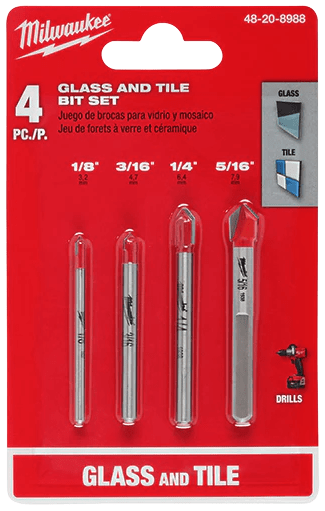 SET 4 BROCAS PARA VIDRIO Y PORCELANATO MILWAUKEE 48-20-89882