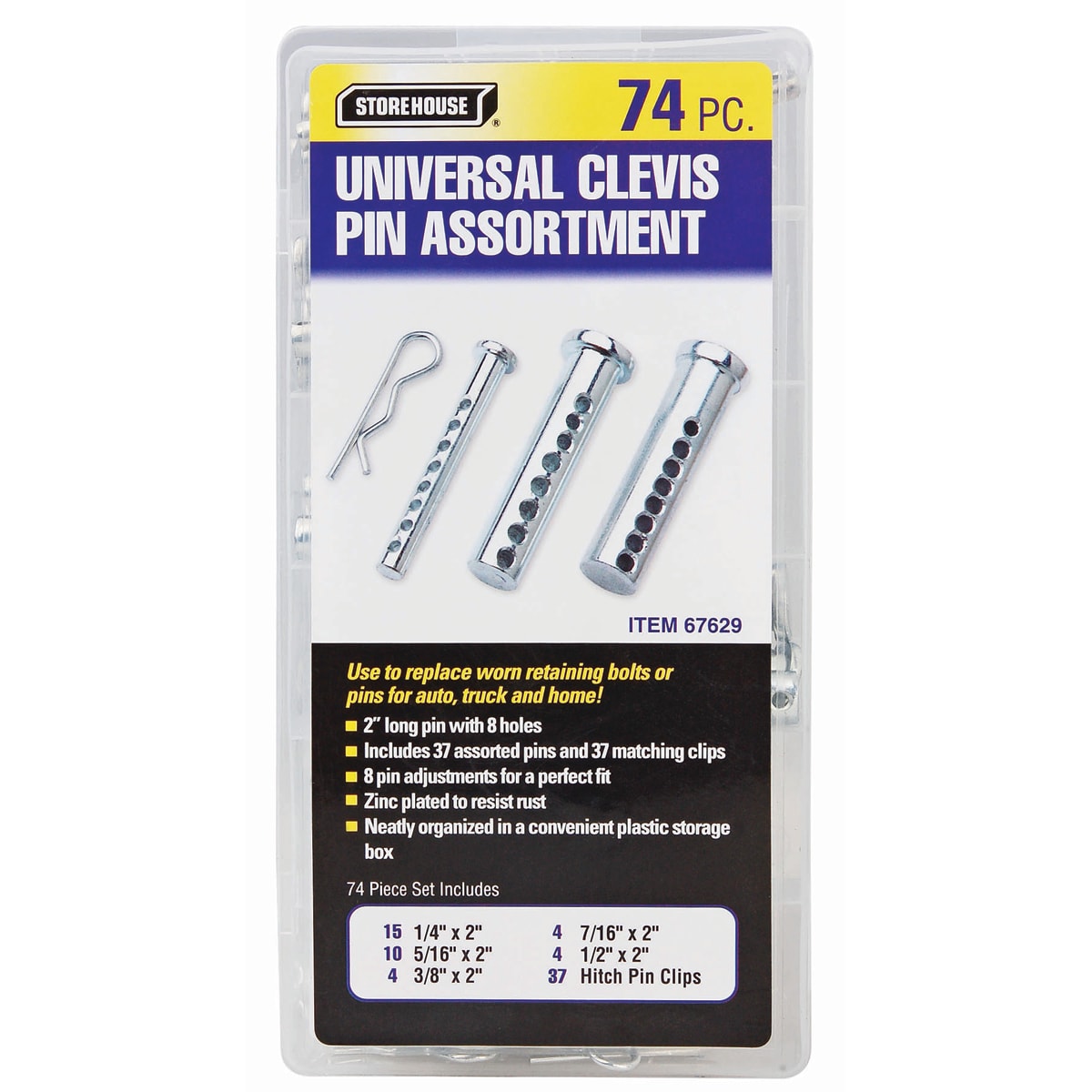 SET 74 PASADORES CON HORQUILLA UNIVERSALES STOREHOUSE 67629 0