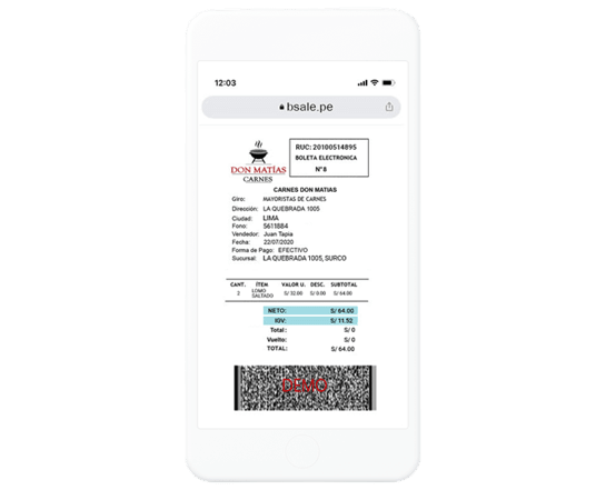 TARJETA Boletas y Facturas Electrónicas