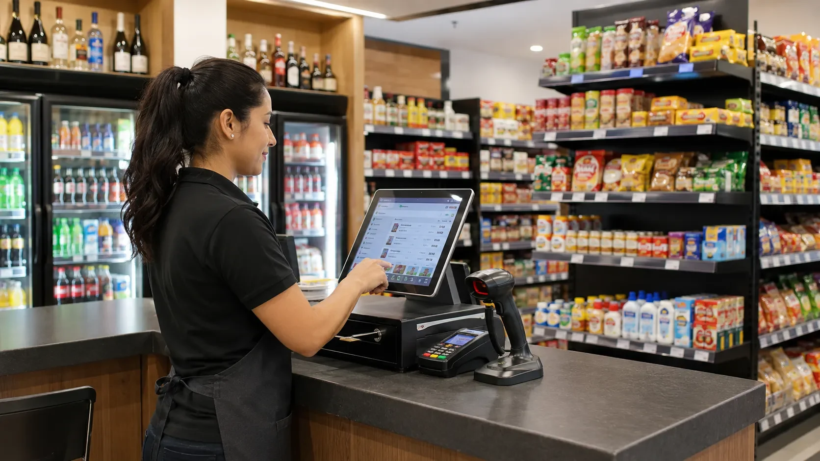 Minimarket con ventas productos y caja en orden