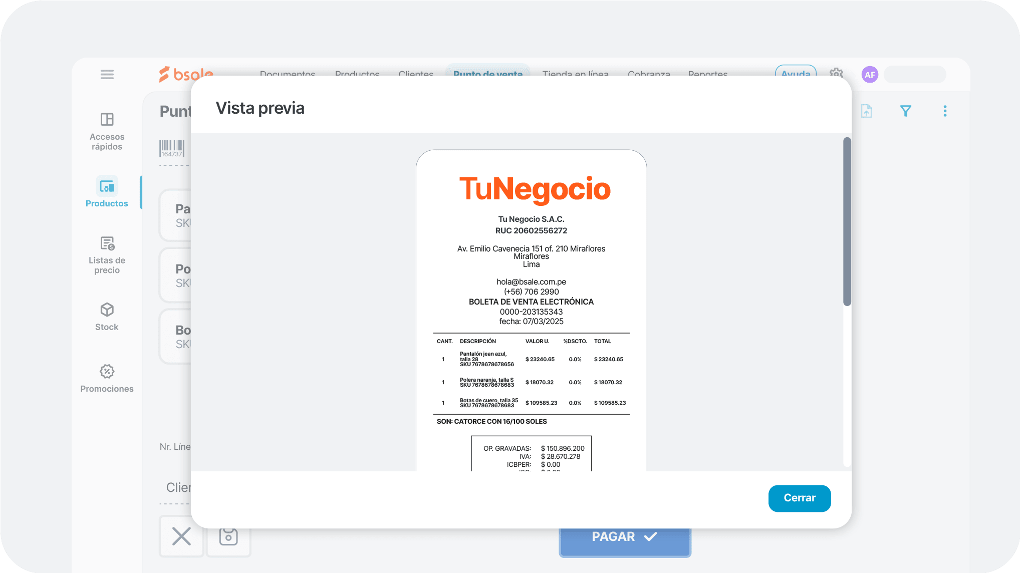 Nuevo menú de Bsale con navegación simplificada