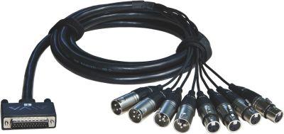 D-Sub 25 male <> 4 x XLR3 male + 4 x XLR3 female. black - Interfaz de audio de Estudio