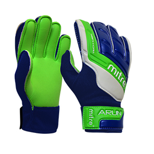 GUANTES DE ARQUERO MITRE MODELO ARUN JUNIOR Nº 7 VERDE FLUOR / AZULINO