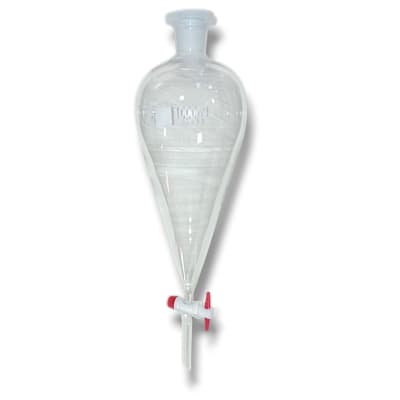 EMBUDO DE DECANTACION FORMA PERA 1000 ML LLAVE TEFLON